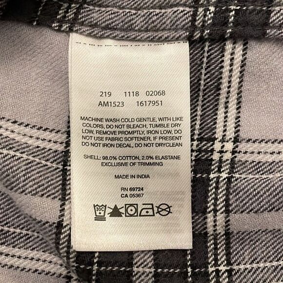 Columbia Grey Plaid Cotton Flannel Shirt Mens Size Large Casual Outdoors - Picture 9 of 9